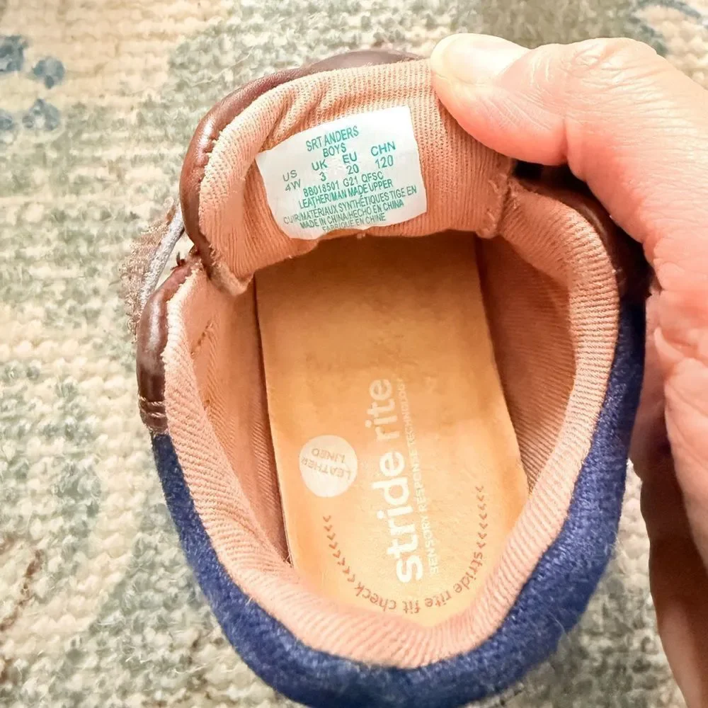Stride Rite Shoes Set - Blue and Brown size 3w and 3.5